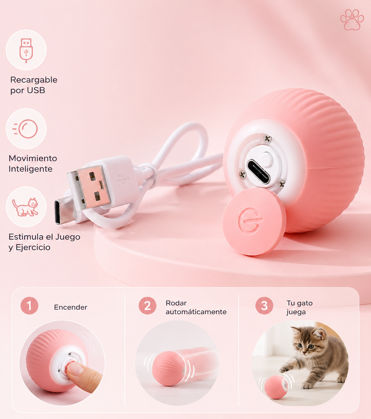 PELOTA LOCA RECARGABLE PARA MASCOТА